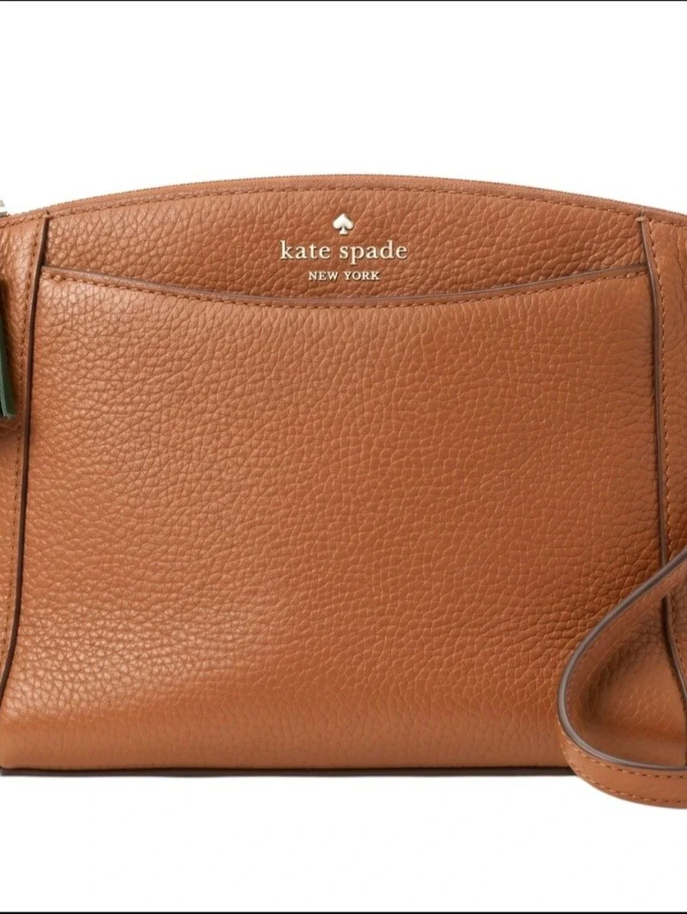 KATE SPADE New York Monica Pebbled Learher Crossbody Bag- Warm Gingerbread